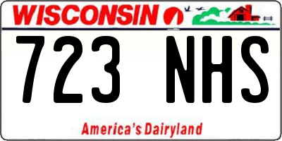 WI license plate 723NHS