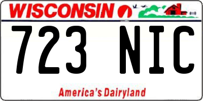 WI license plate 723NIC
