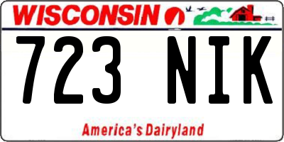 WI license plate 723NIK