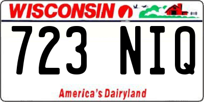 WI license plate 723NIQ