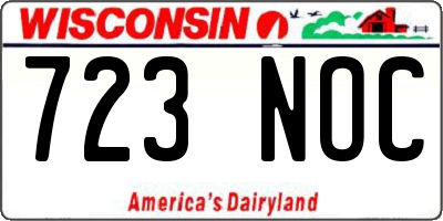 WI license plate 723NOC