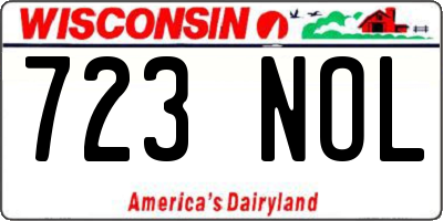 WI license plate 723NOL