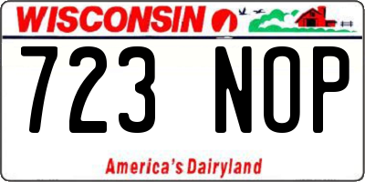 WI license plate 723NOP