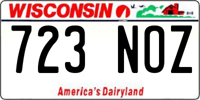 WI license plate 723NOZ
