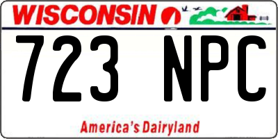 WI license plate 723NPC