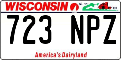 WI license plate 723NPZ