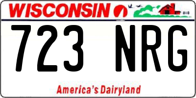 WI license plate 723NRG