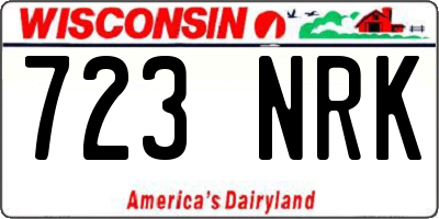 WI license plate 723NRK