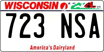 WI license plate 723NSA