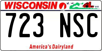WI license plate 723NSC