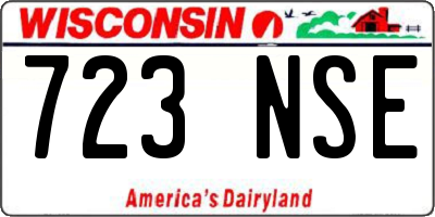 WI license plate 723NSE