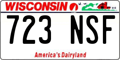 WI license plate 723NSF