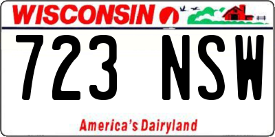 WI license plate 723NSW