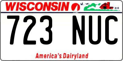 WI license plate 723NUC