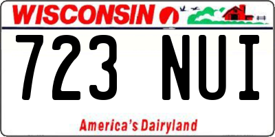 WI license plate 723NUI