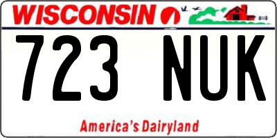 WI license plate 723NUK