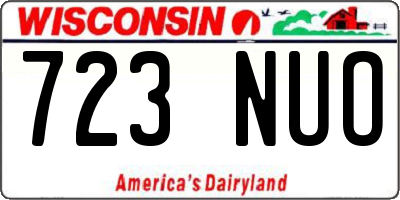 WI license plate 723NUO