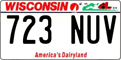 WI license plate 723NUV