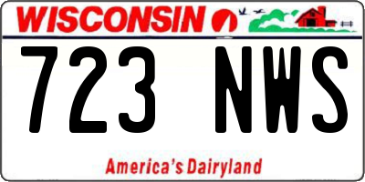 WI license plate 723NWS