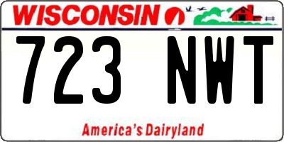 WI license plate 723NWT