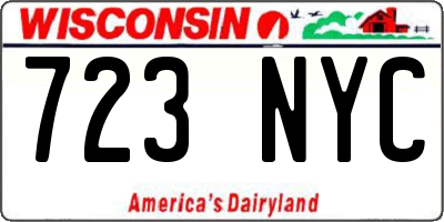 WI license plate 723NYC