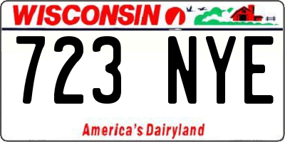 WI license plate 723NYE