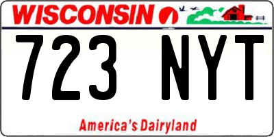 WI license plate 723NYT