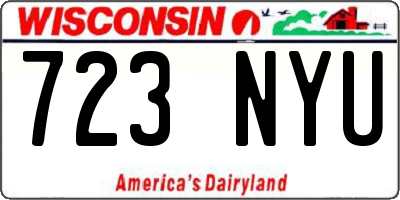 WI license plate 723NYU