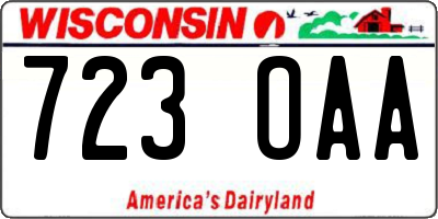 WI license plate 723OAA