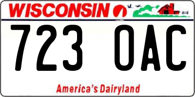 WI license plate 723OAC