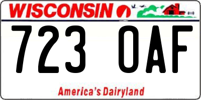 WI license plate 723OAF