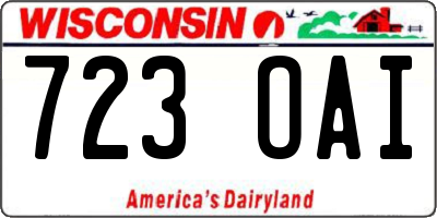 WI license plate 723OAI