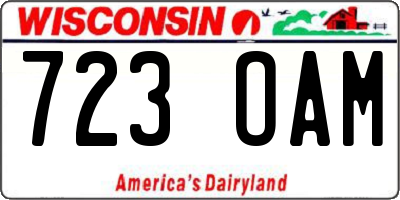 WI license plate 723OAM