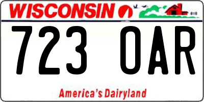 WI license plate 723OAR