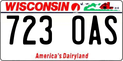 WI license plate 723OAS