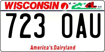 WI license plate 723OAU