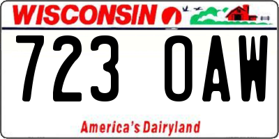 WI license plate 723OAW