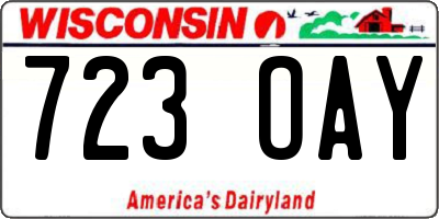 WI license plate 723OAY