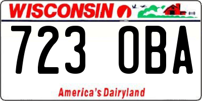 WI license plate 723OBA