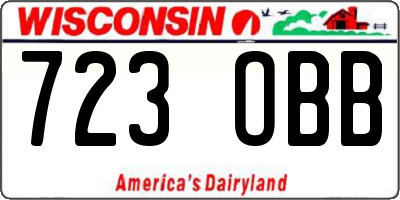WI license plate 723OBB