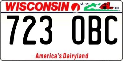 WI license plate 723OBC
