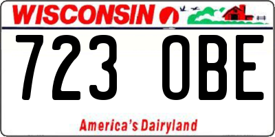 WI license plate 723OBE