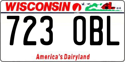 WI license plate 723OBL