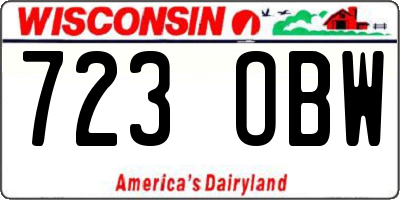WI license plate 723OBW
