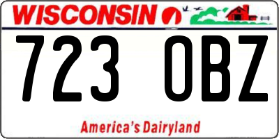 WI license plate 723OBZ