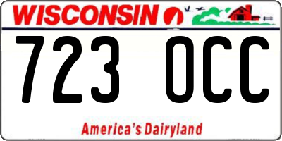 WI license plate 723OCC