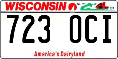 WI license plate 723OCI