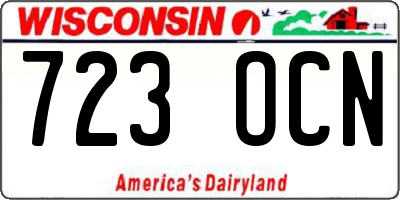 WI license plate 723OCN