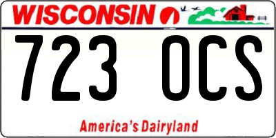 WI license plate 723OCS