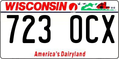 WI license plate 723OCX